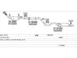 MTS C310295007154 išmetimo sistema 
 Išmetimo sistema -> Išmetimo sistema, visa