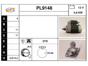 SNRA PL9148 starteris 
 Elektros įranga -> Starterio sistema -> Starteris
M3T11272, M3T21281, M3T21282, M3T21781