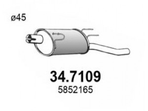 ASSO 34.7109 galinis duslintuvas 
 Išmetimo sistema -> Duslintuvas
13107611, 13220575, 24401470, 5852165