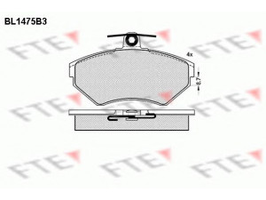 FTE BL1475B3 stabdžių trinkelių rinkinys, diskinis stabdys 
 Techninės priežiūros dalys -> Papildomas remontas
323 260 50 NSL, 8E0 698 151, 8E0 698 151 A