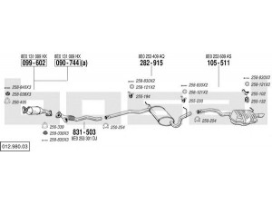 BOSAL 012.980.03 išmetimo sistema 
 Išmetimo sistema -> Išmetimo sistema, visa