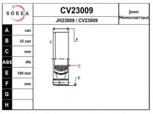 EAI CV23009K jungčių komplektas, kardaninis velenas 
 Ratų pavara -> Sujungimai/komplektas