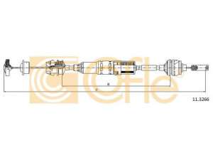COFLE 11.3266 sankabos trosas 
 Dviratė transporto priemonės -> Kabeliai ir tachometro velenaai -> Sankabos trosas
2150N1, 2150W3, 96192572