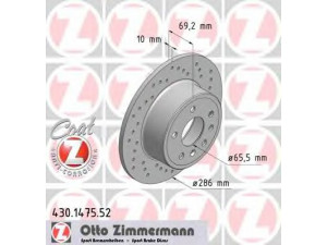 ZIMMERMANN 430.1475.52 stabdžių diskas 
 Dviratė transporto priemonės -> Stabdžių sistema -> Stabdžių diskai / priedai
483 702 7, 483 901 5, 483 933 8