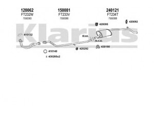 KLARIUS 330124E išmetimo sistema 
 Išmetimo sistema -> Išmetimo sistema, visa