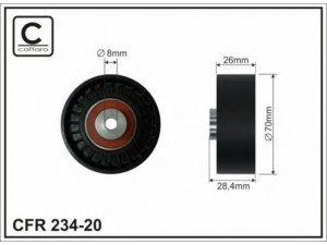 CAFFARO 234-20 kreipiantysis skriemulys, V formos rumbuotas diržas 
 Diržinė pavara -> V formos rumbuotas diržas/komplektas -> Laisvasis/kreipiamasis skriemulys
1387066, 4S7Q19A216JA, F151-34-170