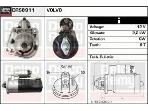 DELCO REMY DRS8911 starteris 
 Elektros įranga -> Starterio sistema -> Starteris
6G9N11000KB, 30724473, 30782052