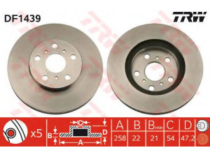 TRW DF1439 stabdžių diskas 
 Dviratė transporto priemonės -> Stabdžių sistema -> Stabdžių diskai / priedai
4351220120, 4351220160, 4351220270