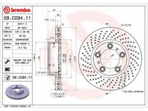 BREMBO 09.C094.11 stabdžių diskas 
 Dviratė transporto priemonės -> Stabdžių sistema -> Stabdžių diskai / priedai
99635140500, 99635140501, 99635140502