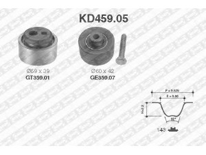 SNR KD459.05 paskirstymo diržo komplektas 
 Techninės priežiūros dalys -> Papildomas remontas
0829-30, 0830-37, 0831-15, 0831-45