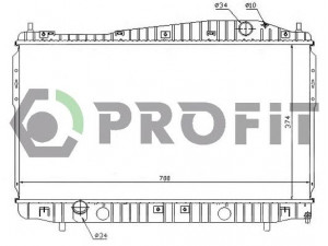 PROFIT PR 1705A5 radiatorius, variklio aušinimas 
 Aušinimo sistema -> Radiatorius/alyvos aušintuvas -> Radiatorius/dalys
96815276, 96815277, 96887351, 96887352