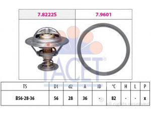 FACET 7.8728 termostatas, aušinimo skystis 
 Aušinimo sistema -> Termostatas/tarpiklis -> Thermostat
1338 G3, 1305A048, MN-187250, 1338 G3