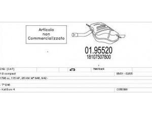 MTS C050398025168 išmetimo sistema 
 Išmetimo sistema -> Išmetimo sistema, visa