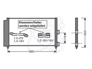 ELECTRO AUTO 30F0086 kondensatorius, oro kondicionierius
46820833, 51732993, 51804991, 46820833