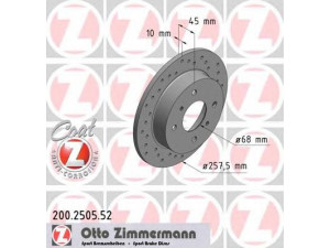 ZIMMERMANN 200.2505.52 stabdžių diskas 
 Dviratė transporto priemonės -> Stabdžių sistema -> Stabdžių diskai / priedai
43206-99J00, 43206-99J01