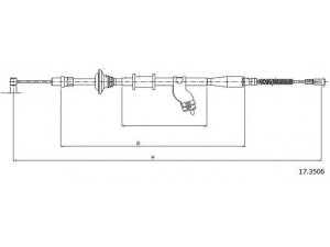 CABOR 17.3506 trosas, stovėjimo stabdys 
 Stabdžių sistema -> Valdymo svirtys/trosai
96243463, 96243463