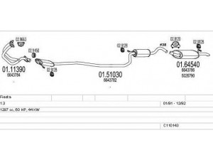 MTS C110143003852 išmetimo sistema 
 Išmetimo sistema -> Išmetimo sistema, visa