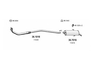 ASSO ART1886 išmetimo sistema 
 Išmetimo sistema -> Išmetimo sistema, visa