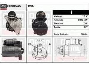 DELCO REMY DRS3545 starteris 
 Elektros įranga -> Starterio sistema -> Starteris
M0T45071, M0T45071ZT, M2T13081
