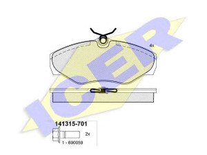 ICER 141315-701 stabdžių trinkelių rinkinys, diskinis stabdys 
 Techninės priežiūros dalys -> Papildomas remontas
41060-00QAE, 77 01 054 771, 44 14 021