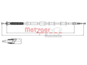 METZGER 12.0721 trosas, stovėjimo stabdys 
 Stabdžių sistema -> Valdymo svirtys/trosai
55700929
