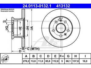 ATE 24.0113-0132.1 stabdžių diskas 
 Dviratė transporto priemonės -> Stabdžių sistema -> Stabdžių diskai / priedai
211 615 301 B