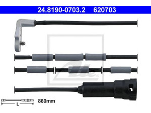 ATE 24.8190-0703.2 įspėjimo kontaktas, stabdžių trinkelių susidėvėjimas 
 Stabdžių sistema -> Susidėvėjimo indikatorius, stabdžių trinkelės
12 38 342, 12 38 369, 90250704