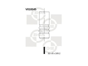 BGA V018345 išleidimo vožtuvas 
 Variklis -> Variklio uždegimo laiko reguliavimo kontrolė -> Vožtuvų eilė -> Vožtuvai/dalys
89FF6505AA, 89FF6505FA, 93FF6505AA