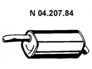 EBERSPÄCHER 04.207.84 galinis duslintuvas 
 Išmetimo sistema -> Duslintuvas
1 334 227, 1 557 614, 1 557 616