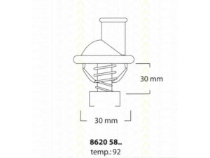 TRISCAN 8620 5892 termostatas, aušinimo skystis 
 Aušinimo sistema -> Termostatas/tarpiklis -> Thermostat
1338043, 1338049, 1338054, 1338867