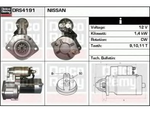 DELCO REMY DRS4191 starteris 
 Elektros įranga -> Starterio sistema -> Starteris
M2T51085, M2T51805, M3T57371, 23300-05E00