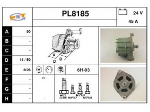 SNRA PL8185 kintamosios srovės generatorius
1607361, 5003089