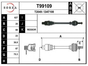 EAI T99109 kardaninis velenas
6001544964, 821074126