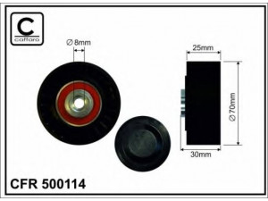 CAFFARO 500114 kreipiantysis skriemulys, V formos rumbuotas diržas 
 Diržinė pavara -> V formos rumbuotas diržas/komplektas -> Laisvasis/kreipiamasis skriemulys
1112020119