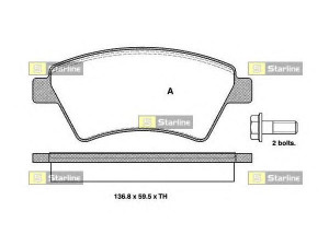 STARLINE BD S329P stabdžių trinkelių rinkinys, diskinis stabdys 
 Techninės priežiūros dalys -> Papildomas remontas
7701207184, 7701207672, 7701209444