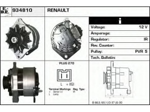 EDR 934810 kintamosios srovės generatorius 
 Elektros įranga -> Kint. sr. generatorius/dalys -> Kintamosios srovės generatorius
451118, 451119, 541519, 7700721797