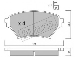 fri.tech. 623.0 stabdžių trinkelių rinkinys, diskinis stabdys 
 Techninės priežiūros dalys -> Papildomas remontas
N0Y7-33-28Z, N0Y9-33-23Z