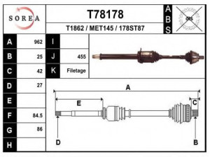 EAI T78178 kardaninis velenas 
 Ratų pavara -> Kardaninis velenas