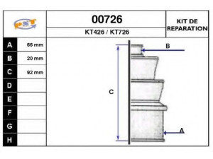 SNRA 00726 gofruotoji membrana, kardaninis velenas
