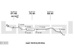 BOSAL 052.188.50 išmetimo sistema 
 Išmetimo sistema -> Išmetimo sistema, visa