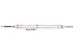 BENDIX 431180B trosas, stovėjimo stabdys 
 Stabdžių sistema -> Valdymo svirtys/trosai
867609701