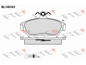 FTE BL1462A3 stabdžių trinkelių rinkinys, diskinis stabdys 
 Techninės priežiūros dalys -> Papildomas remontas
GBP90318, GBP90320, 1 001 114, GBP90337