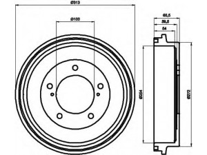 HELLA 8DT 355 300-491 stabdžių būgnas 
 Stabdžių sistema -> Būgninis stabdys -> Stabdžių būgnas
431177, 4351177E00