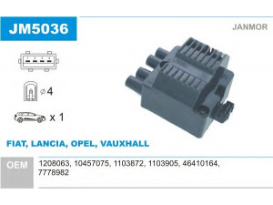 JANMOR JM5036 ritė, uždegimas 
 Kibirkšties / kaitinamasis uždegimas -> Uždegimo ritė
46410164, 7778982, 10457075, 1103872