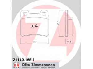 ZIMMERMANN 21140.155.1 stabdžių trinkelių rinkinys, diskinis stabdys 
 Techninės priežiūros dalys -> Papildomas remontas
1605693, 1605728, 1605877, 90278133