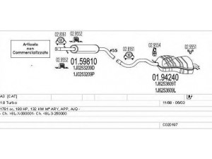 MTS C020197000563 išmetimo sistema 
 Išmetimo sistema -> Išmetimo sistema, visa