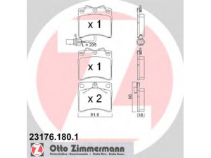 ZIMMERMANN 23176.180.1 stabdžių trinkelių rinkinys, diskinis stabdys 
 Techninės priežiūros dalys -> Papildomas remontas
7D0 698 151 C, 7D0 698 151 H
