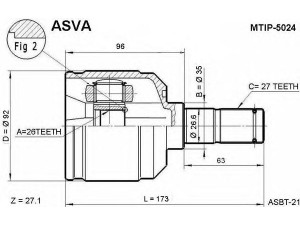 ASVA MTIP-5024 jungčių komplektas, kardaninis velenas 
 Ratų pavara -> Sujungimai/komplektas
49605-33C00, 49605-33C00