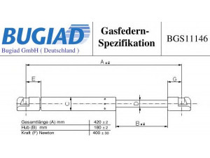 BUGIAD BGS11146 dujinė spyruoklė, bagažinė 
 Priedai -> Bagažinė/pakrovimo skyrius
51794232