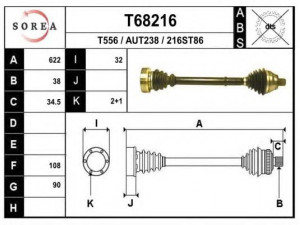 EAI T68216 kardaninis velenas
443501203F